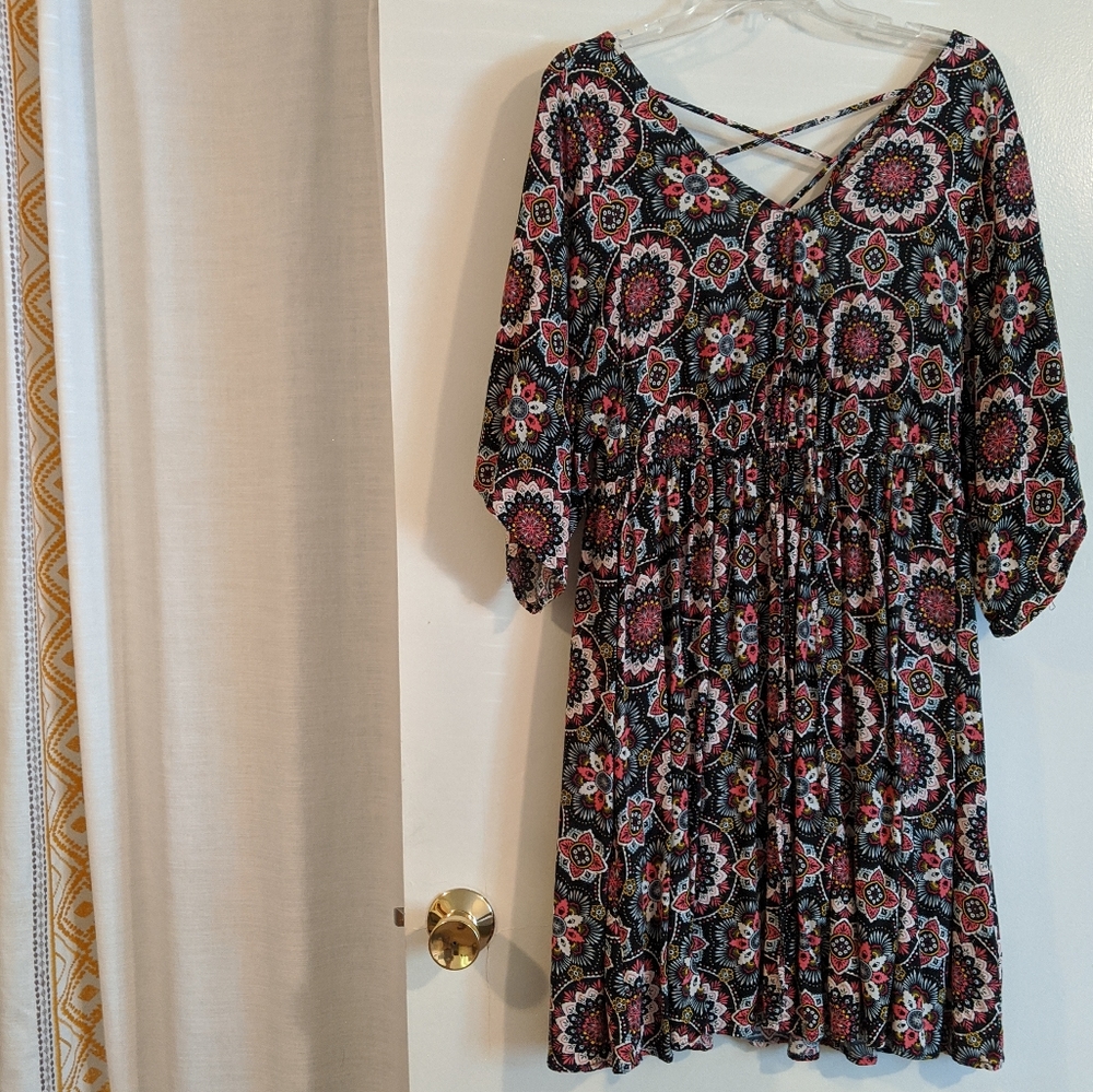 Front Drawstring Shirt Dress